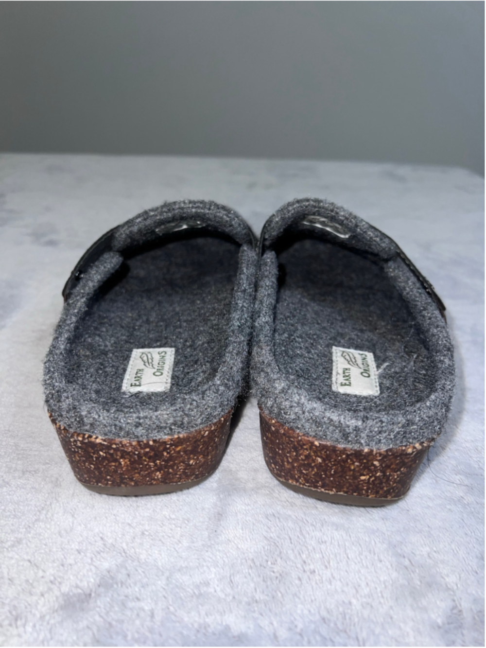 Women's Earth Origins Grey Brown Felt Clog Slippers Size 7 - Picture 4 of 8